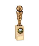 Crystal Effect Gold & Black Male Footballer Trophy
