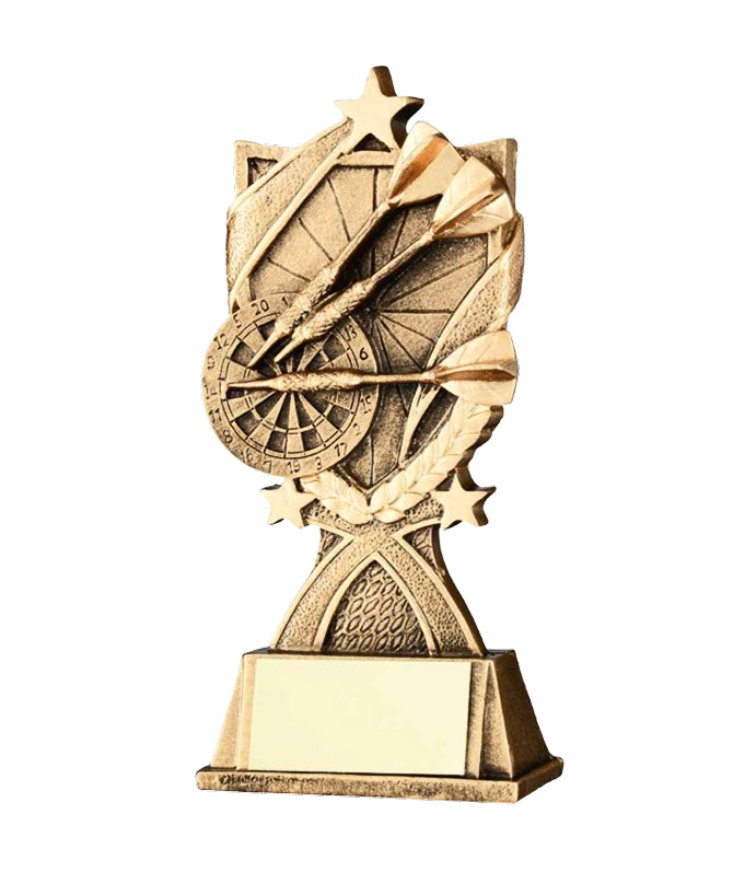 Crystal Effect Gold Dart and Stars Trophy