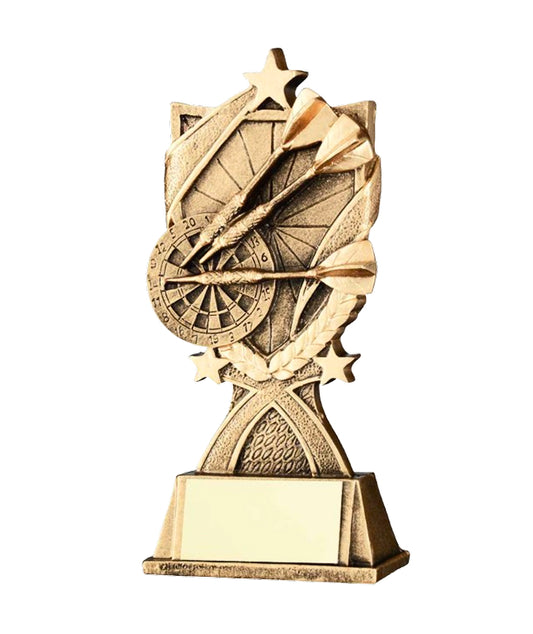 Crystal Effect Gold Dart and Stars Trophy