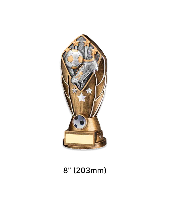 Crystal Effect Gold & Silver Football Player Trophy