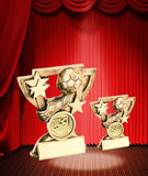 Crystal Effect Gold & Silver Starburst Shield Trophy