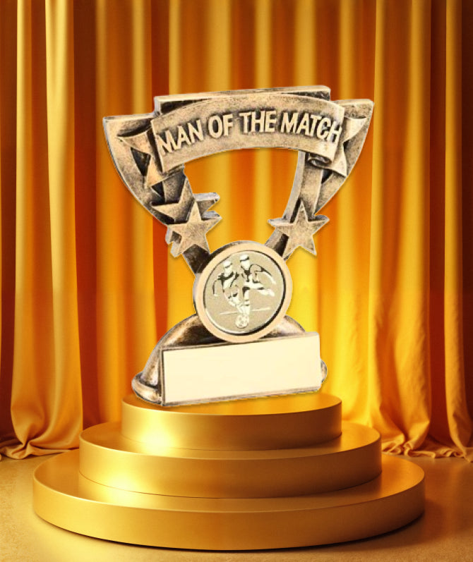 Crystal Effect Gold Runner Winged Trophy