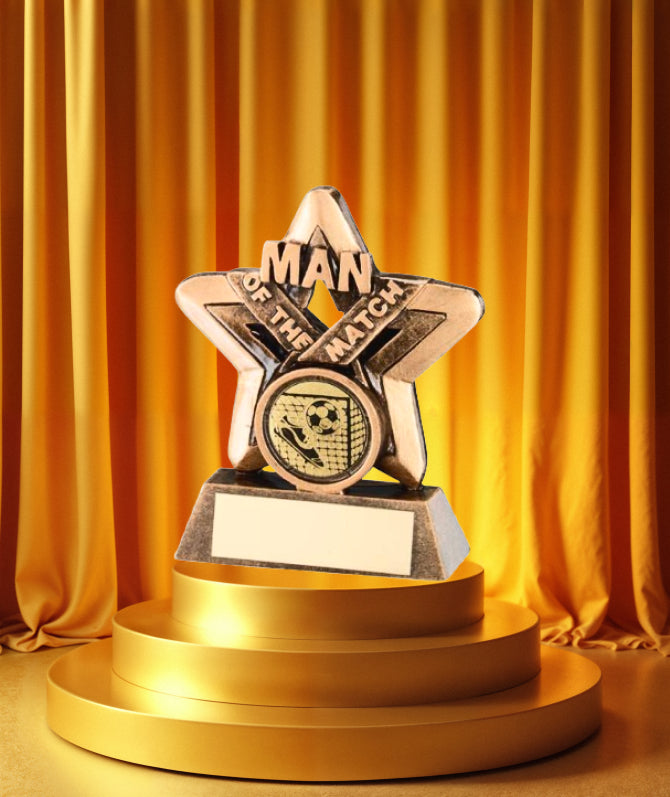 Crystal Effect Gold & Silver Slender Football Trophy
