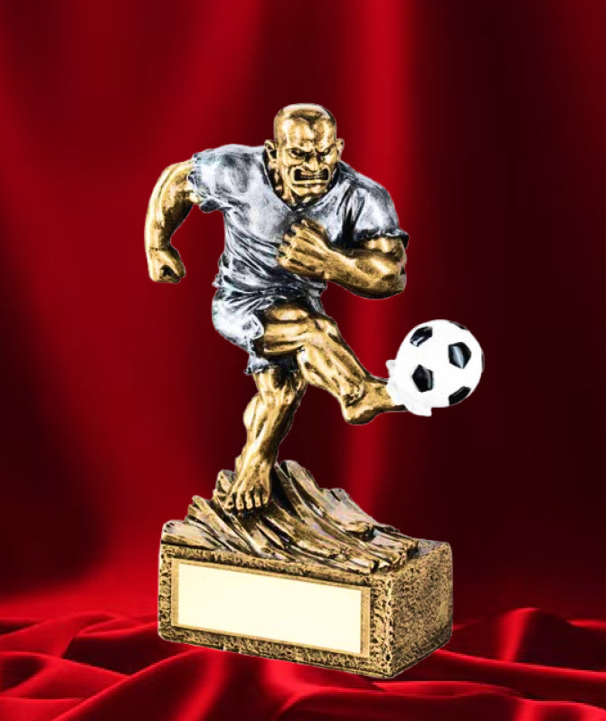 Crystal Effect Gold & Silver Star Football Trophy