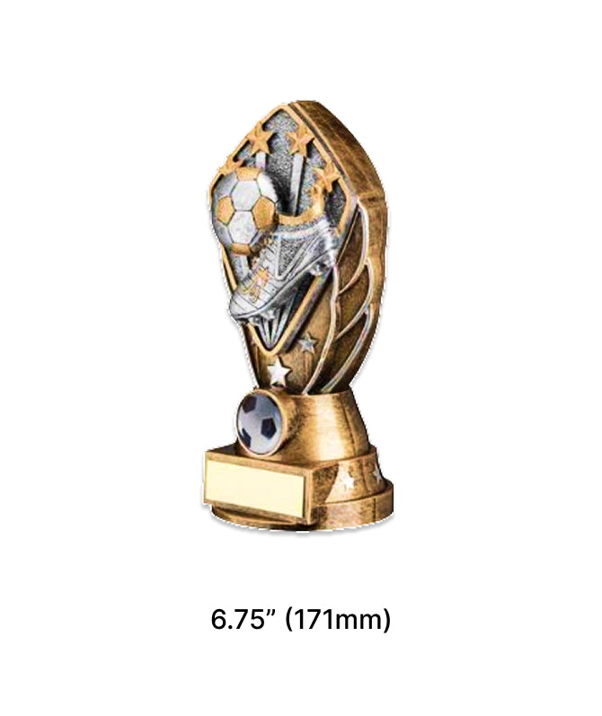 Crystal Effect Gold & Silver Football Player Trophy