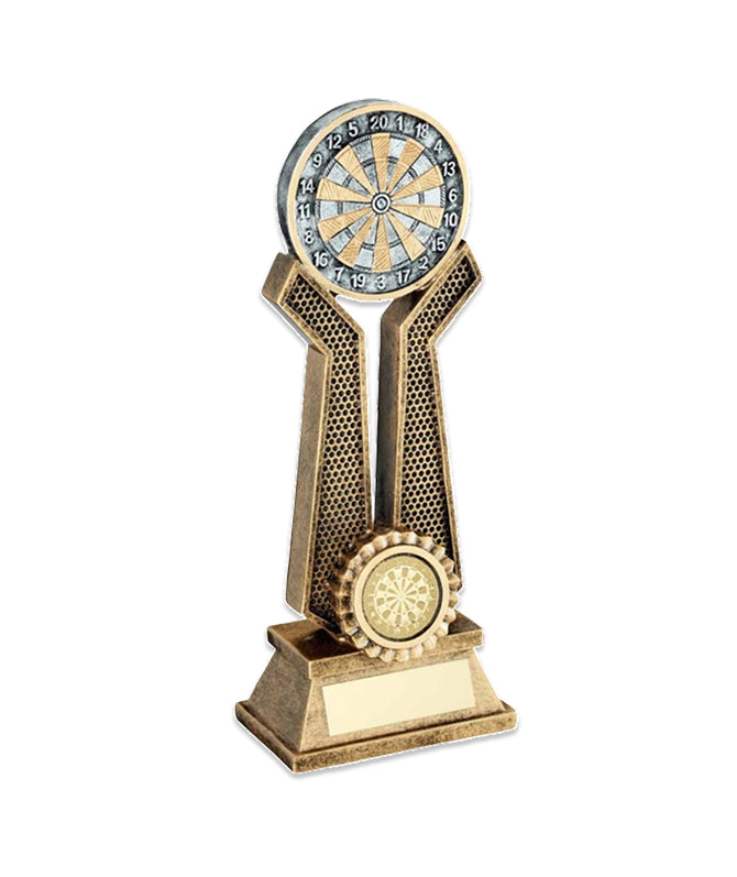 Crystal Effect Antique Gold Dartboard Trophy