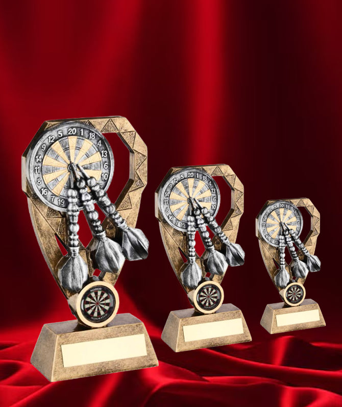 Crystal Effect Antique Gold Dart Cluster Trophy