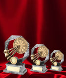 Crystal Effect Silver & Gold Star Darts Trophy