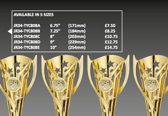 Crystal Effect Gold & Black Female Footballer Trophy