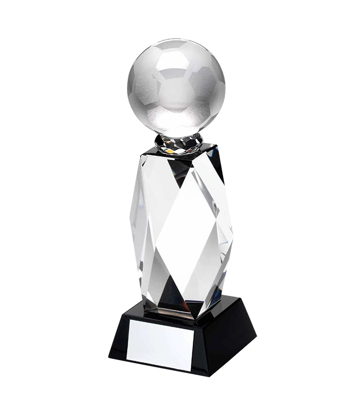 Crystal Soccer Ball Faceted Trophy
