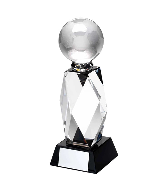 Crystal Soccer Ball Faceted Trophy