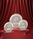 Soccer Victory Round Glass Plaque